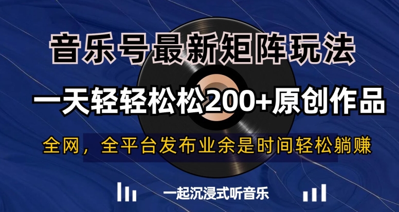 音乐号最新矩阵玩法,一天轻轻松松200+原创作品【揭秘】插图 音乐号最新矩阵玩法,一天轻轻松松200+原创作品【揭秘】