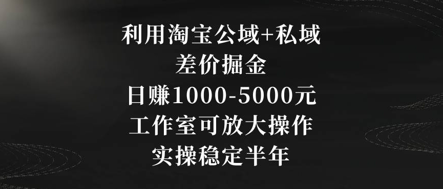 利用淘宝公域+私域差价掘金,日赚1000-5000元,工作室可放大操作,实操稳定半年【揭秘】插图 利用淘宝公域+私域差价掘金,日赚1000-5000元,工作室可放大操作,实操稳定半年【揭秘】